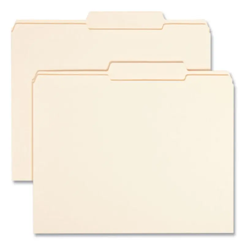 Reinforced Guide Height File Folders, 2/5-Cut Tabs: Right of Center Position, Letter Size, 0.75" Expansion, Manila, 100/Box - File Folders | Smead
