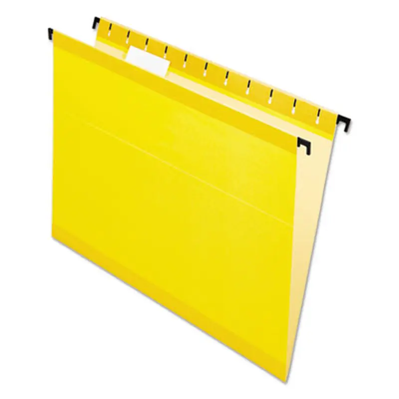SureHook Hanging Folders, Letter Size, 1/5-Cut Tabs, Yellow, 20/Box - Hanging File Folders | Pendaflex