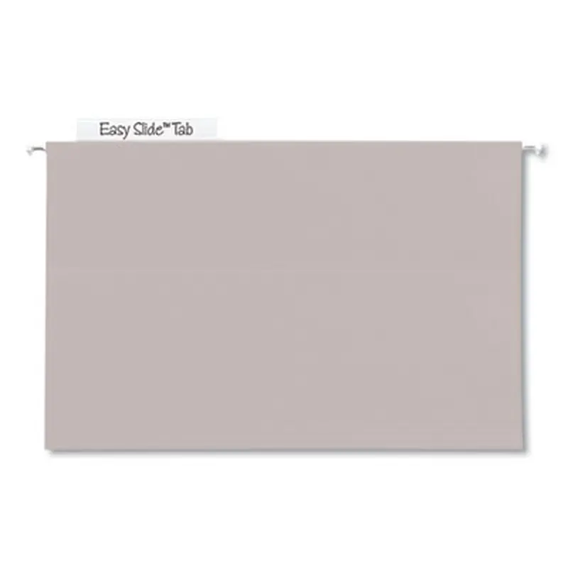 TUFF Extra Capacity Hanging File Folders with Easy Slide Tabs, 4" Capacity, Legal, 1/3-Cut Tabs, Steel Gray, 18/Box - Hanging File Folders | Smead