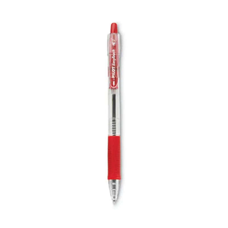 EasyTouch Ballpoint Pen, Retractable, Medium 1 mm, Red Ink, Clear Barrel, Dozen - Pens | Pilot