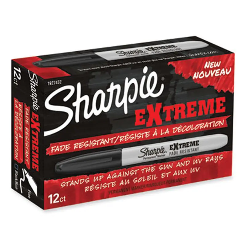 Extreme Marker, Fine Bullet Tip, Black, Dozen - Markers | Sharpie