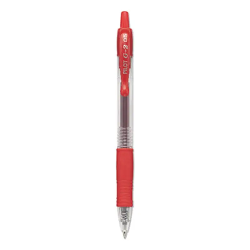 G2 Premium Gel Pen, Retractable, Extra-Fine 0.5 mm, Red Ink, Smoke/Red Barrel, Dozen - Pens | Pilot