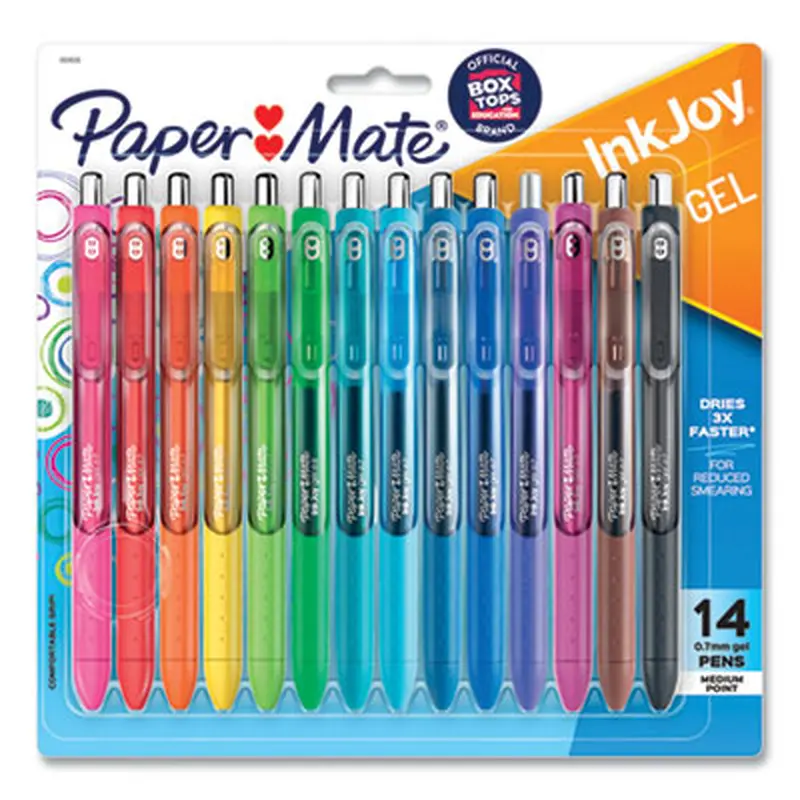 InkJoy Gel Pen, Retractable, Medium 0.7 mm, Assorted Ink and Barrel Colors, 14/Pack - Pens | Paper Mate