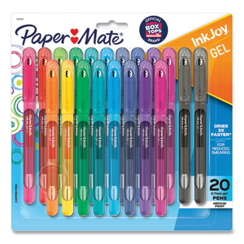 InkJoy Gel Pen, Stick, Medium 0.7 mm, Assorted Ink and Barrel Colors, 20/Pack - Pens | Paper Mate