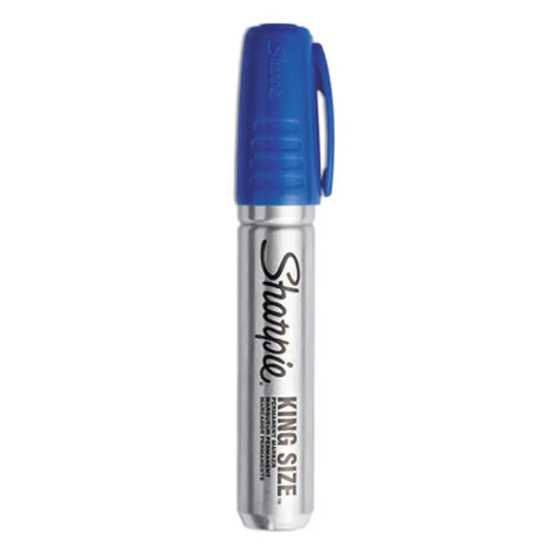 King Size Permanent Marker, Broad Chisel Tip, Blue, Dozen - Markers | Sharpie