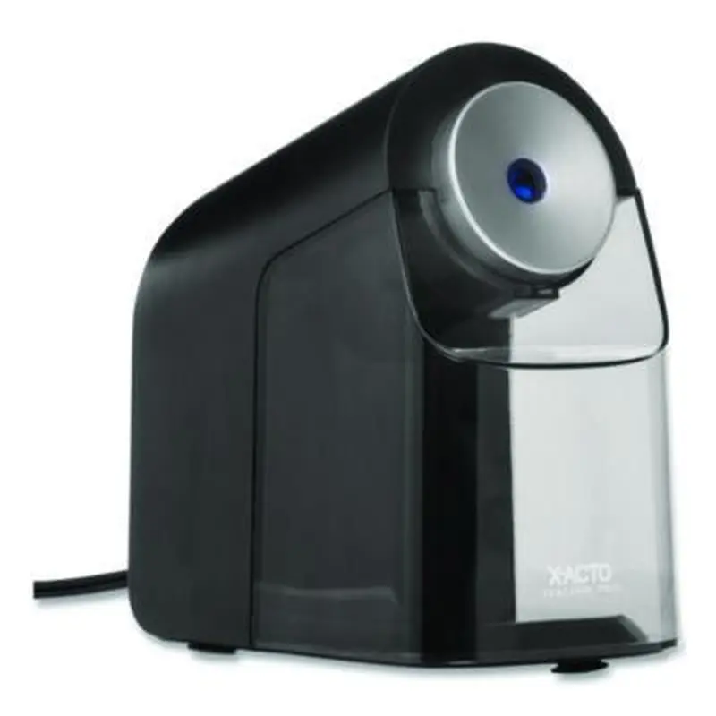 Model 1675 TeacherPro Classroom Electric Pencil Sharpener, AC-Powered, 4 x 7.5 x 8, Black/Silver/Smoke - Pencil & Crayon Sharpeners | X-ACTO