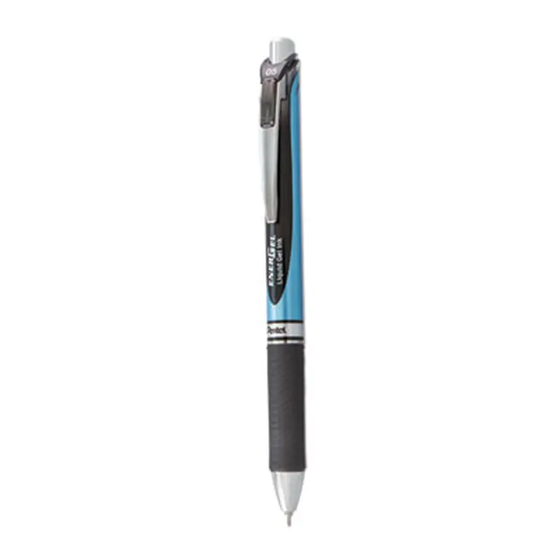 EnerGel RTX Gel Pen, Retractable, Fine 0.5 mm, Black Ink, Black/Blue Barrel - Pens | Pentel
