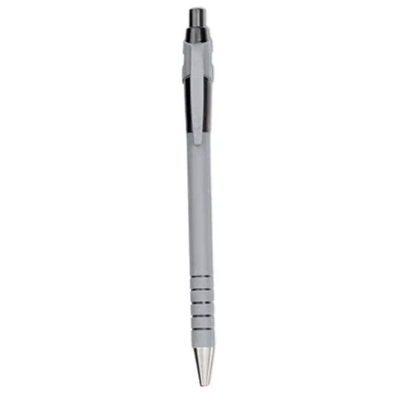 FlexGrip Ultra Recycled Ballpoint Pen, Retractable, Medium 1 mm, Black Ink, Black/Gray Barrel, Dozen - Pens | Paper Mate