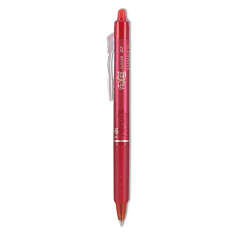 FriXion Clicker Erasable Gel Pen, Retractable, Fine 0.7 mm, Red Ink, Red Barrel - Pens | Pilot