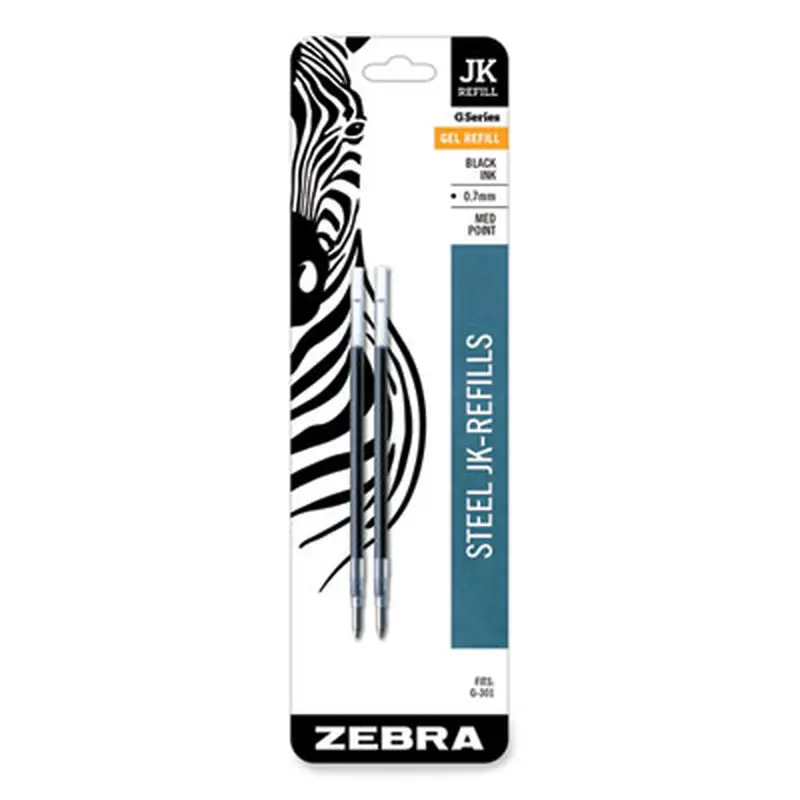 Refill for Zebra JK G-301 Gel Rollerball Pens, Medium Conical Tip, Black Ink, 2/Pack - Pen & Marker Refills | Zebra