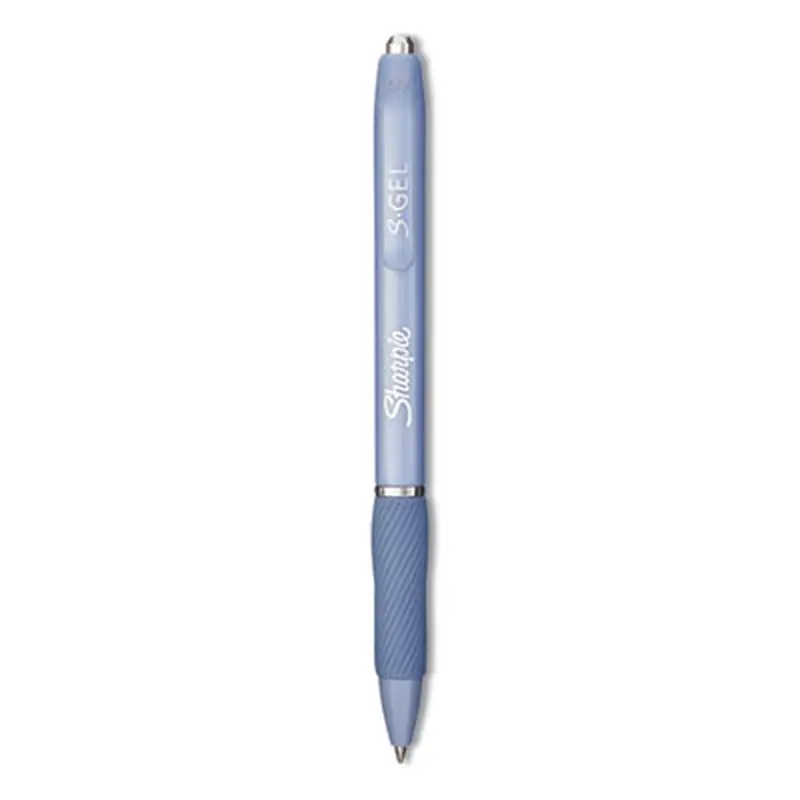 S-Gel Fashion Barrel Gel Pen, Retractable, Medium 0.7 mm, Black Ink, Frost Blue Barrel, Dozen - Pens | Sharpie S-Gel