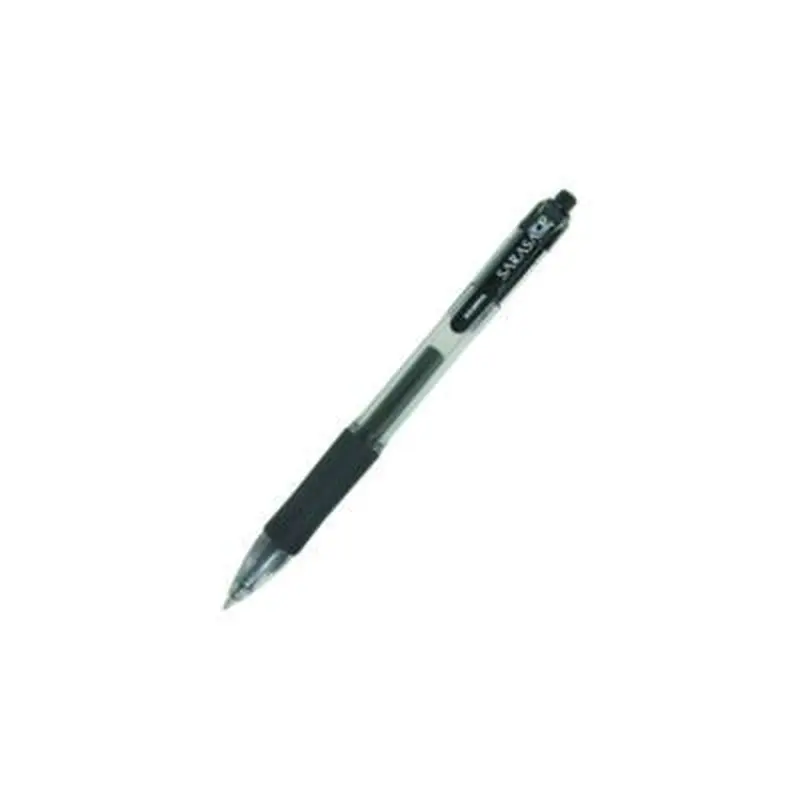 Sarasa Dry Gel X20 Gel Pen, Retractable, Medium 0.7 mm, Black Ink, Clear/Black Barrel, 12/Pack - Pens | Zebra