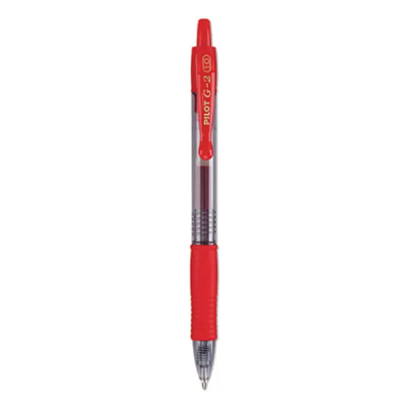 G2 Premium Gel Pen, Retractable, Bold 1 mm, Red Ink, Smoke/Red Barrel, Dozen - Pens | Pilot