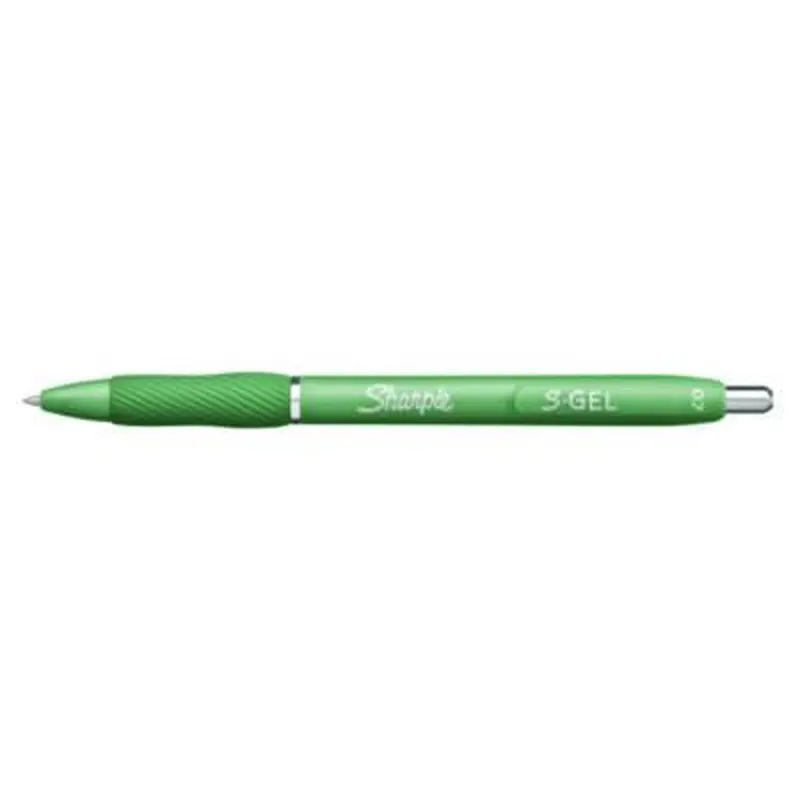 S-Gel Fashion Barrel Gel Pen, Retractable, Medium 0.7 mm, Black Ink, Green Barrel, 4/Pack - Pens | Sharpie S-Gel