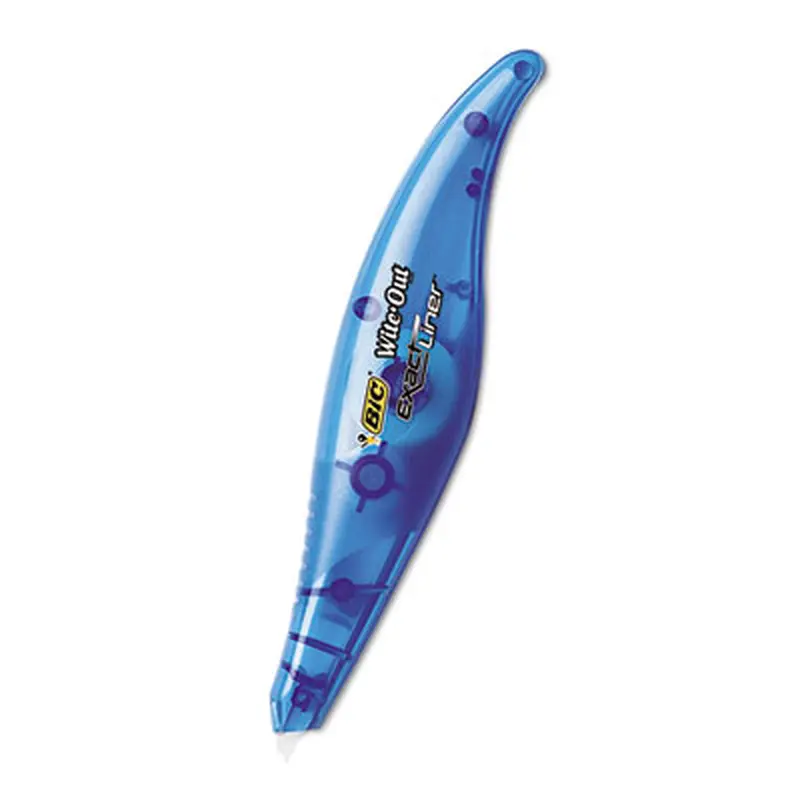 Wite-Out Brand Exact Liner Correction Tape, Non-Refillable, 0.2" x 19.67 ft, White Tape, Translucent Blue Dispenser - Correction Tapes | BIC