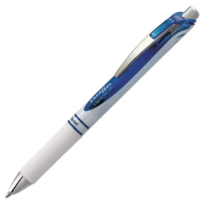EnerGel RTX Gel Pen, Retractable, Medium 0.7 mm, Blue Ink, White/Translucent Blue Barrel - Pens | Pentel