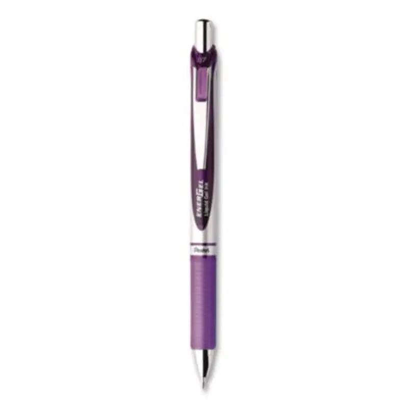 EnerGel RTX Gel Pen, Retractable, Medium 0.7 mm, Violet Ink, Violet/Gray Barrel - Pens | Pentel
