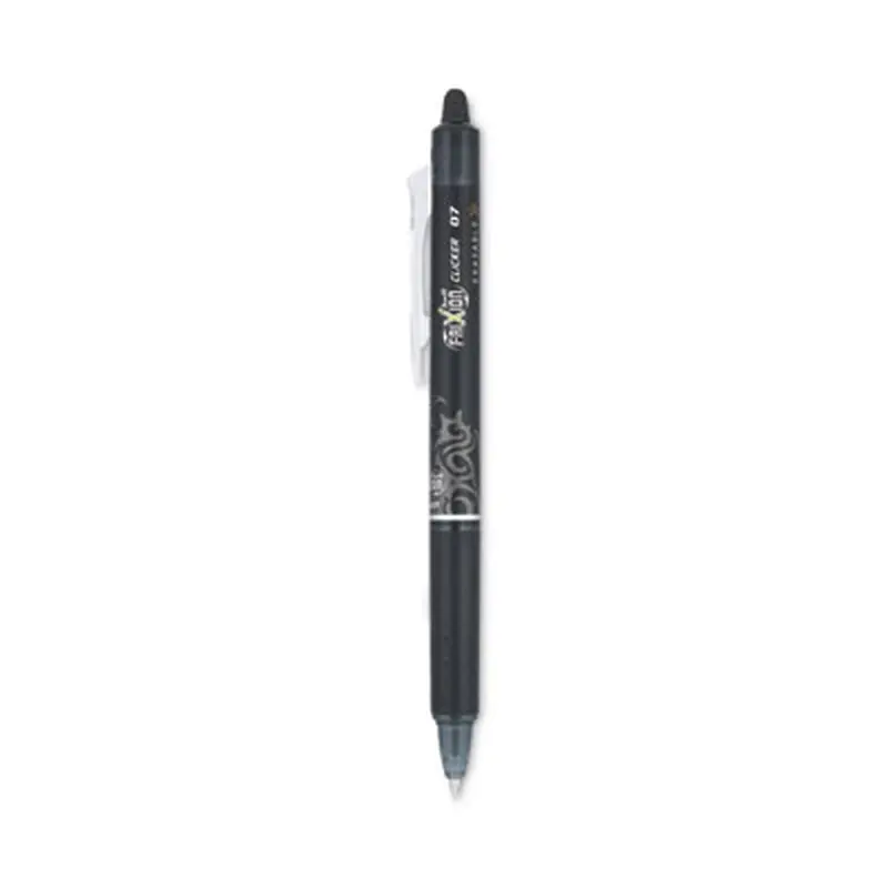 FriXion Clicker Erasable Gel Pen, Retractable, Fine 0.7 mm, Black Ink, Black Barrel - Pens | Pilot