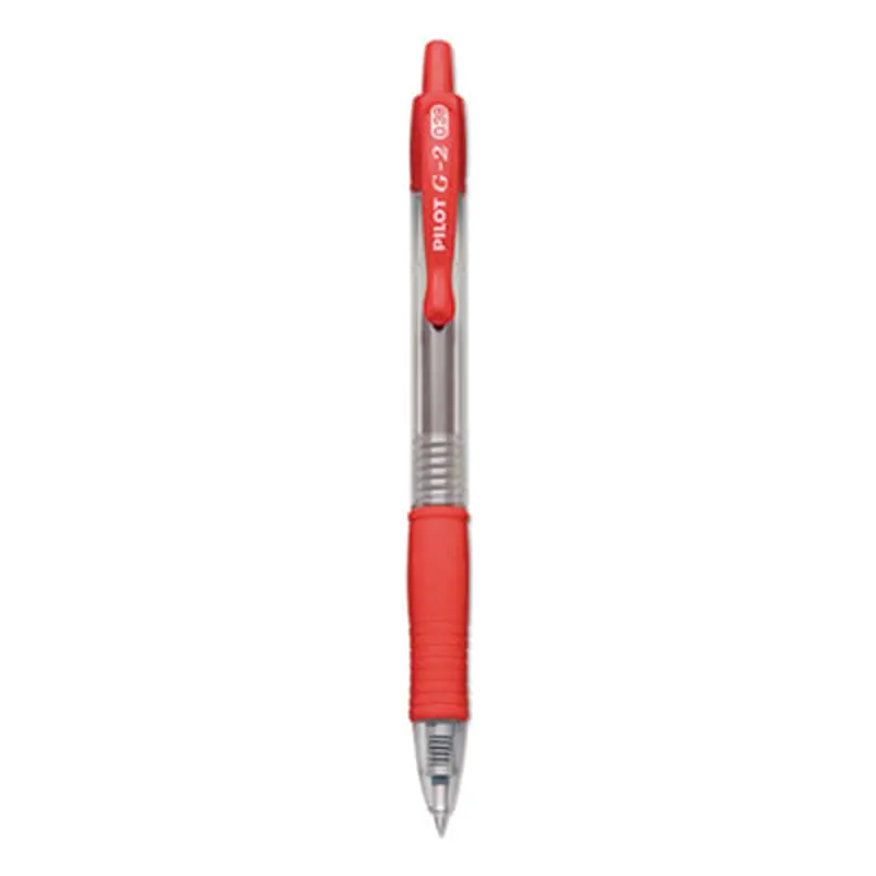 G2 Premium Gel Pen, Retractable, Extra-Fine 0.38 mm, Red Ink, Smoke/Red Barrel - Pens | Pilot