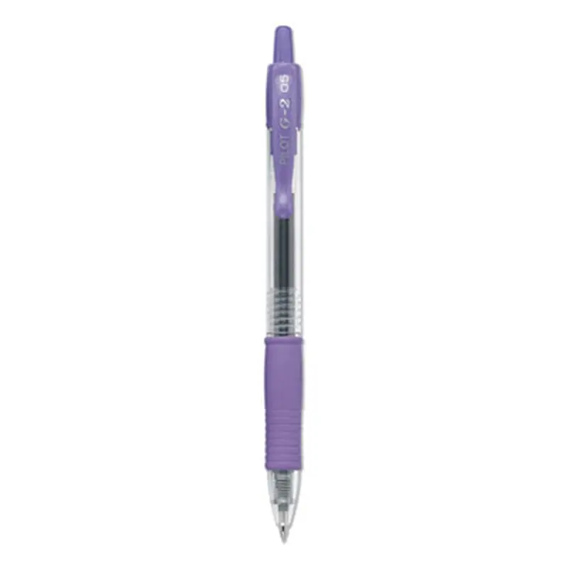 G2 Premium Gel Pen, Retractable, Extra-Fine 0.5 mm, Purple Ink, Smoke/Purple Barrel, Dozen - Pens | Pilot