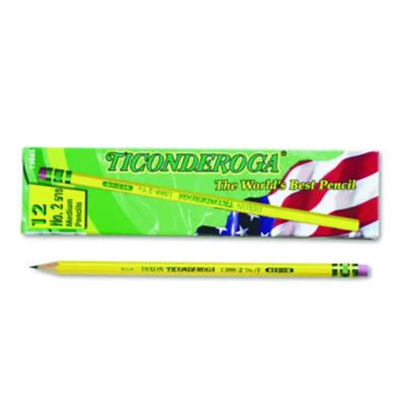 Pencils, F (#2.5), Black Lead, Yellow Barrel, Dozen - Pencils | Ticonderoga