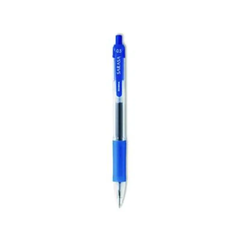 Sarasa Dry Gel X20 Gel Pen, Retractable, Fine 0.5 mm, Blue Ink, Clear/Blue Barrel, 12/Pack - Pens | Zebra