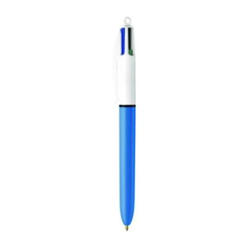 4-Color Multi-Color Ballpoint Pen, Retractable, Medium 1mm, Black/Blue/Green/Red Ink, Blue/White Barrel - Pens | BIC