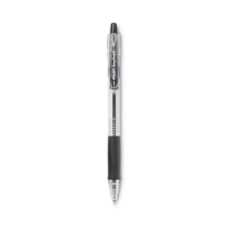 EasyTouch Ballpoint Pen, Retractable, Medium 1 mm, Black Ink, Clear Barrel, Dozen - Pens | Pilot