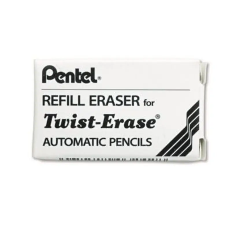 Eraser Refills for Pentel Side FX and Twist-Erase Pencils, Cylindrical Rod, White, 3/Tube - Pencil & Ink Erasers | Pentel