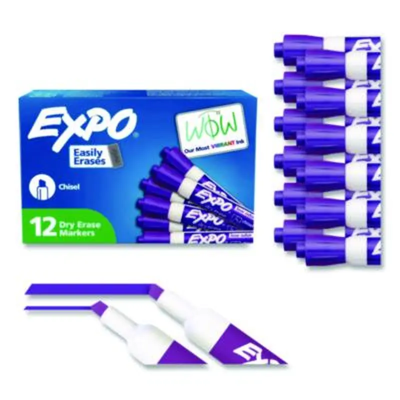 Low-Odor Dry-Erase Marker, Broad Chisel Tip, Purple - Board Markers | EXPO