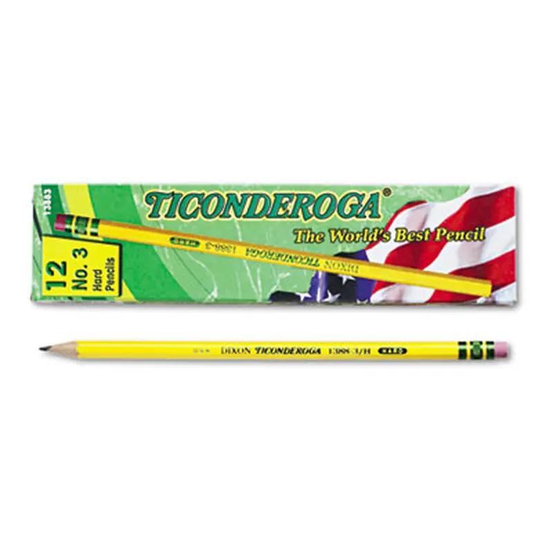 Pencils, H (#3), Black Lead, Yellow Barrel, Dozen - Pencils | Ticonderoga
