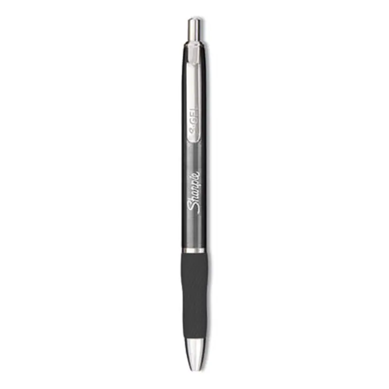 S-Gel Premium Metal Barrel Gel Pen, Retractable, Medium 0.7 mm, Black Ink, Gun Metal Gray Barrel, Dozen - Pens | Sharpie S-Gel