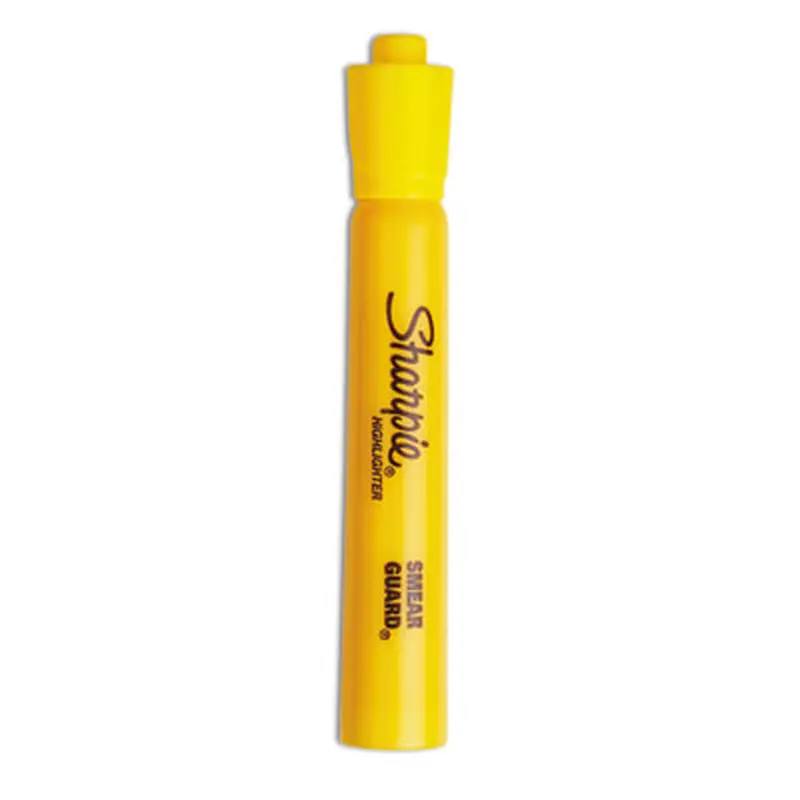 Tank Style Highlighters, Yellow Ink, Chisel Tip, Yellow Barrel, Dozen - Highlighters | Sharpie