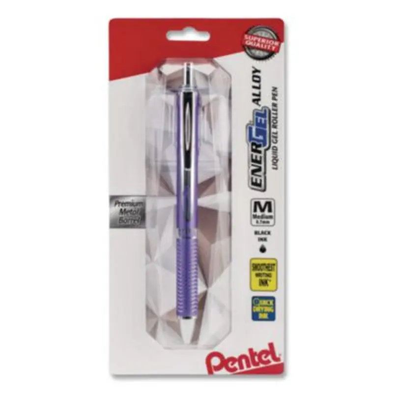 EnerGel Alloy RT Gel Pen, Retractable, Medium 0.7 mm, Violet Ink, Violet Barrel - Pens | Pentel