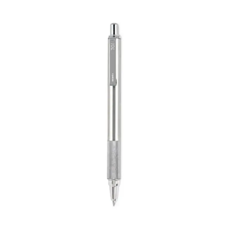 F-701 Ballpoint Pen, Retractable, Fine 0.7 mm, Black Ink, Stainless Steel/Black Barrel - Pens | Zebra