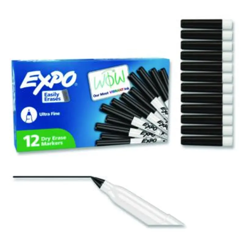 Low-Odor Dry-Erase Marker, Extra-Fine Bullet Tip, Black - Board Markers | EXPO