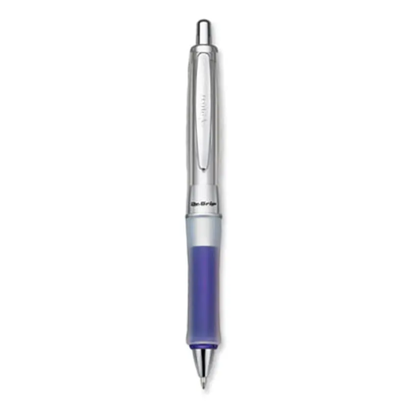 Dr. Grip Center of Gravity Ballpoint Pen, Retractable, Medium 1 mm, Black Ink, Silver/Navy Barrel - Pens | Pilot