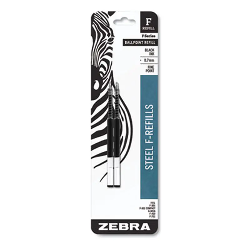 F-Refill for Zebra F-Series Ballpoint Pens, Fine Conical Tip, Black Ink, 2/Pack - Pen & Marker Refills | Zebra
