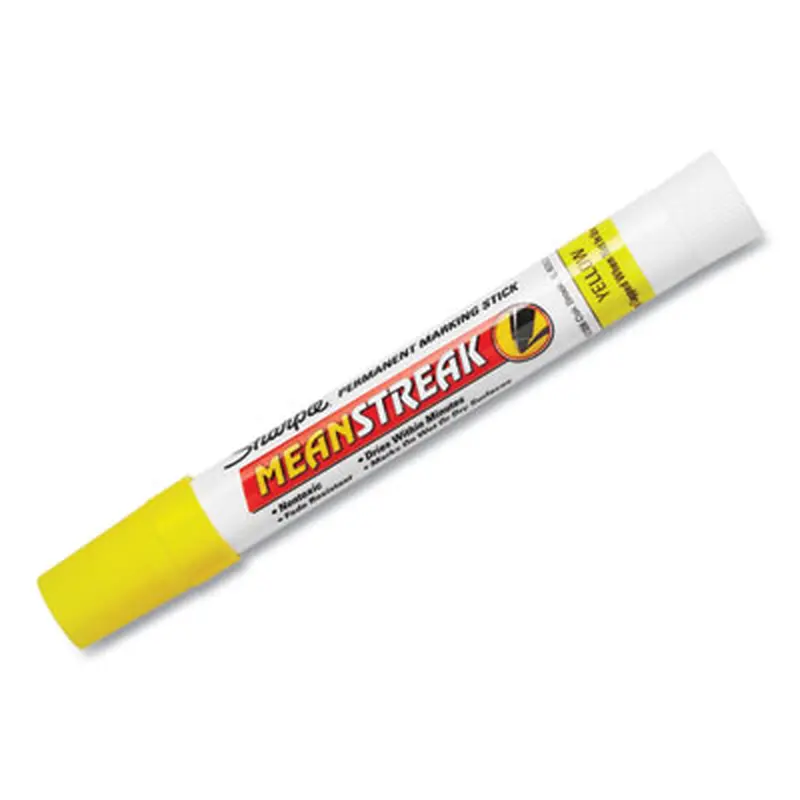 Mean Streak Marking Stick, Broad Bullet Tip, Yellow - Markers | Sharpie