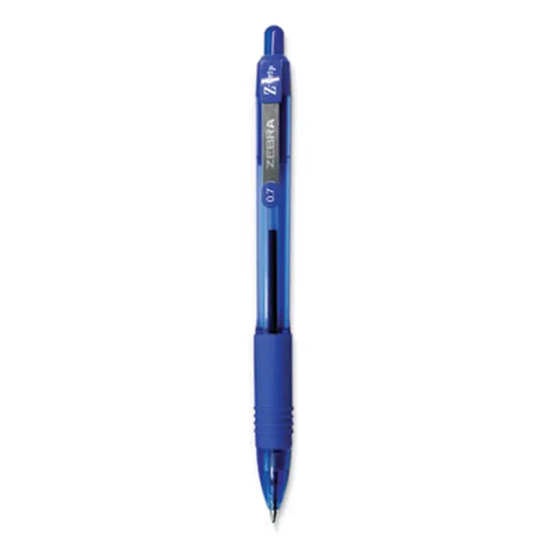 Z-Grip Ballpoint Pen, Retractable, Medium 0.7 mm, Blue Ink, Translucent Blue/Blue Barrel, 12/Pack - Pens | Zebra