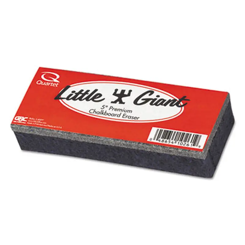 Chalkboard Eraser, 5" x 2" x 1", Black/Red - Board Erasers | Quartet