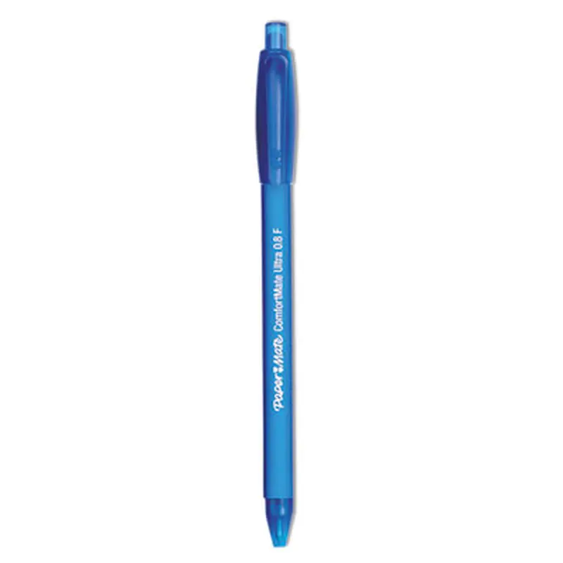 ComfortMate Ultra Ballpoint Pen, Retractable, Fine 0.8 mm, Blue Ink, Blue Barrel, Dozen - Pens | Paper Mate