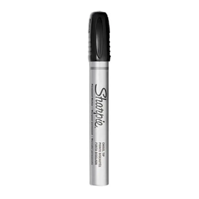 Durable Metal Barrel Permanent Marker, Broad Chisel Tip, Black - Markers | Sharpie