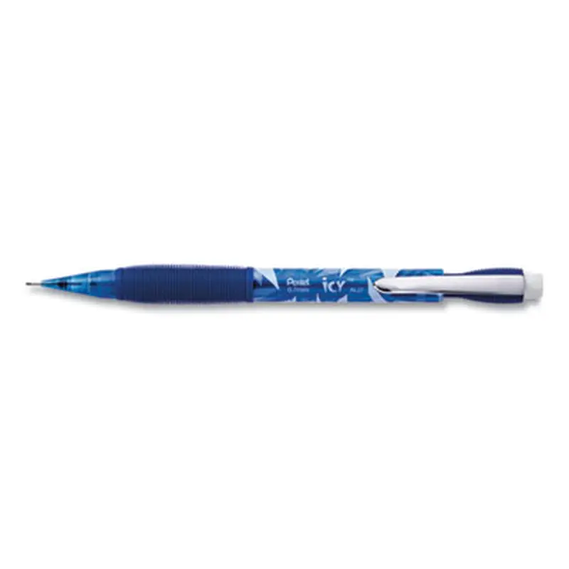 Icy Mechanical Pencil, 0.7 mm, HB (#2), Black Lead, Transparent Blue Barrel, Dozen - Pencils | Pentel