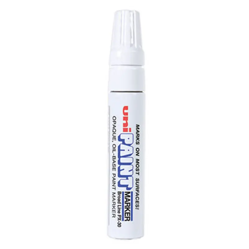 Permanent Marker, Broad Chisel Tip, White - Markers | uni-Paint