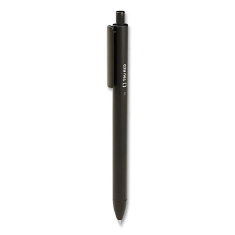 Quick Dry Gel Pen, Retractable, Bold 1 mm, Black Ink, Black Barrel, 5/Pack - Pens | TRU RED