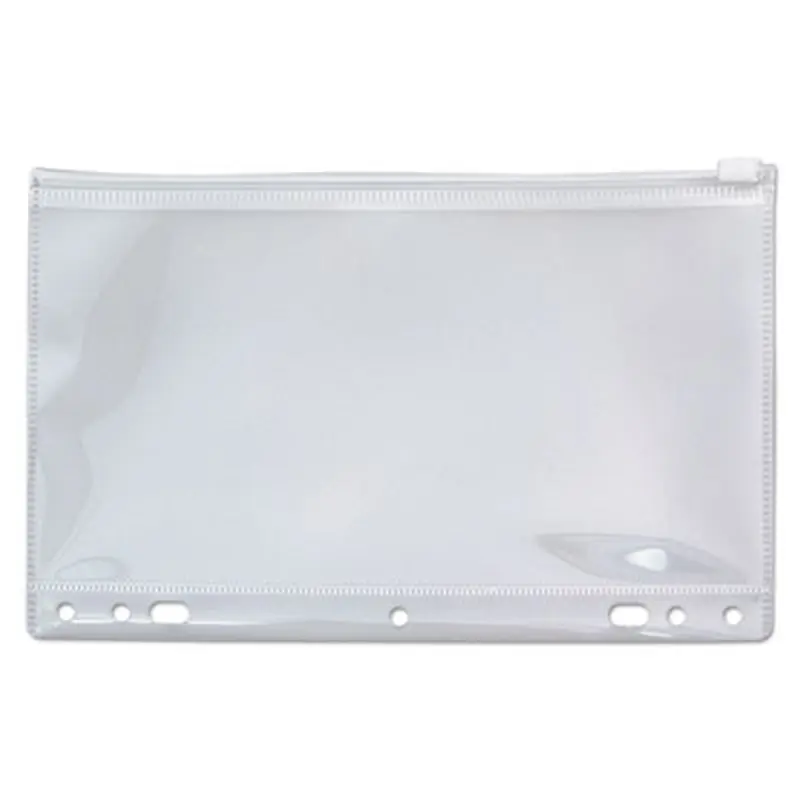 Zip-All Ring Binder Pocket, 2- to 7-Hole Punched, 6" x 9.5", Clear - Pencil Pouches & Boxes | Angler's