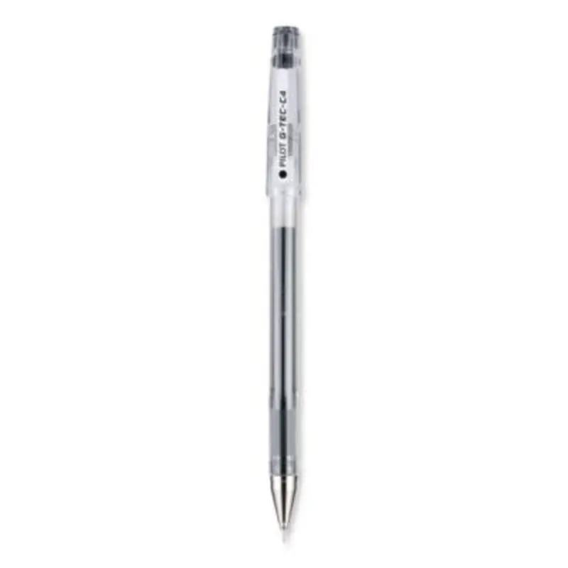 G-TEC-C Ultra Gel Pen, Stick, Ultra-Fine 0.4 mm, Black Ink, Clear/Black Barrel, Dozen - Pens | Pilot
