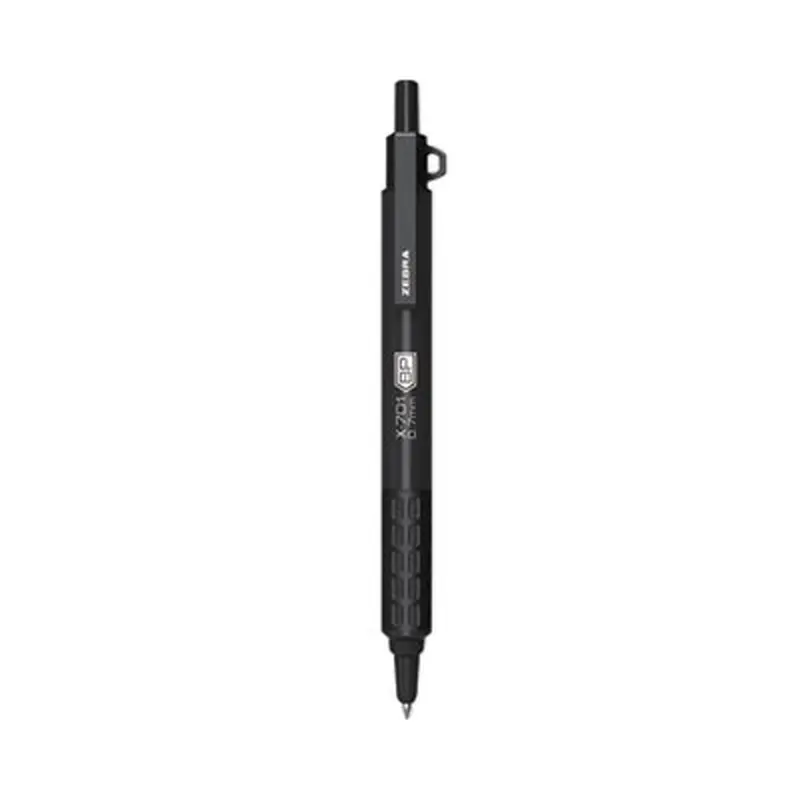 X-701 Ballpoint Pen, Retractable, Fine 0.7 mm, Black Ink, Black Barrel - Pens | Zebra