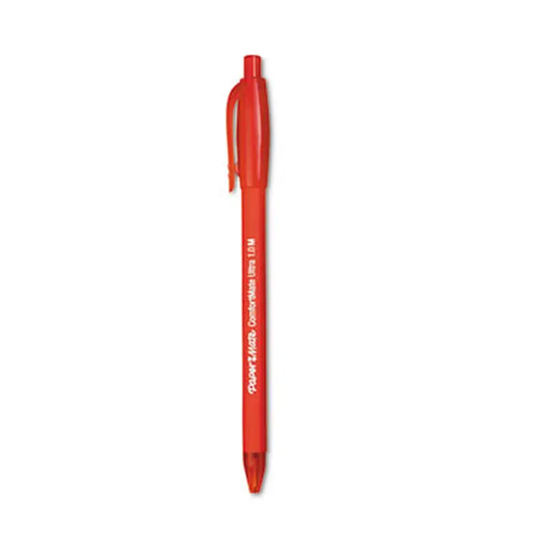 ComfortMate Ultra Ballpoint Pen, Retractable, Medium 1 mm, Red Ink, Red Barrel, Dozen - Pens | Paper Mate